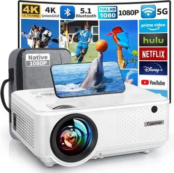 Мультимедийный проектор Giaomar C9 Full HD LED 11000 Лм Wi-Fi Bluetooth с динамиками Factory Recertified g1