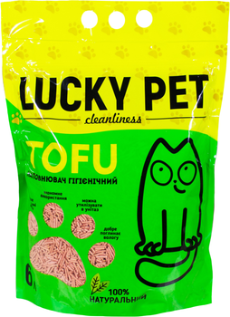 Наповнювач Lucky Pet з тофу для котячого туалету з ароматом лаванди 6 л (4820276193109)