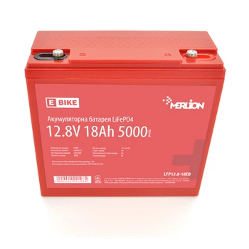 Літій-залізо-фосфатний акумулятор Merlion LiFePO4 12.8 V 18 AH (4S3P/BMS-20A), (181x77x167) для електротранспорту, 3000 циклів