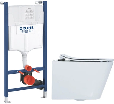 Набор Инсталляция GROHE Rapid SL Solido 38971000 + унитаз подвесной KLECHNIOWSKA Combo Euro C530K с сиденьем Soft Close дюропласт
