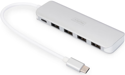 USB-хаб Digitus USB-C 4-port + PD Silver (4016032455653)