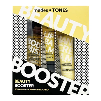 Набір: міст для тіла, бальзам для губ, крем для рук Mades Cosmetics Tones jazzy & crazy sparkling honey 50+15+65 мл (8714462090722)