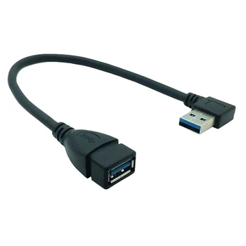 Кабель адаптер кутовий USB 3.0 Male-Female Alitek Лівий Left, 23 см (48686)