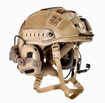 Балістичний шолом каска FAST Helmet NIJ IIIA Койот Тактичні навушники M32