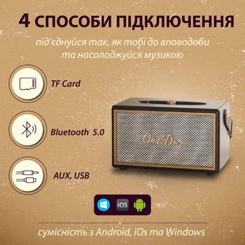 Портативна колонка Bluetooth OneDer D6 потужна з Bluetooth TF/USB/AUX 40 Вт