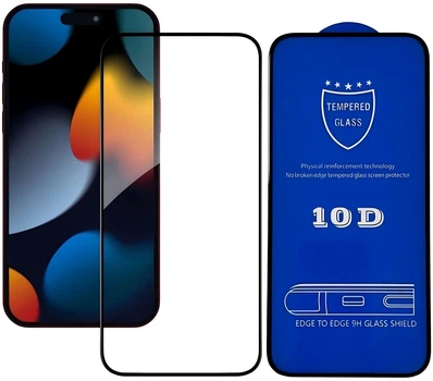 Защитное стекло Full Cover 10D на весь экран для iPhone 15 Plus/15 Pro Max