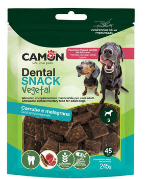 Przysmak dla psów Camon Dental Snack DentyVegs o smaku chleba świętojańskiego i granatu 245 g (8019808229171)