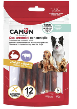Жувальні палички для собак Camon з кроликом 12 см 6 шт 70 г (8019808209128)