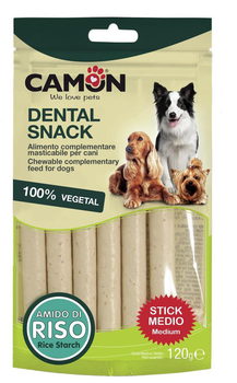 Pałeczki dla psów Camon Dental Snack z ryżu 13 cm 120 g (8019808188690)