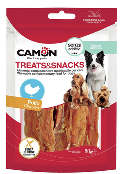 Ласощі для собак Camon Treats and Snacks В'ялене куряче філе 80 г (8019808145747)