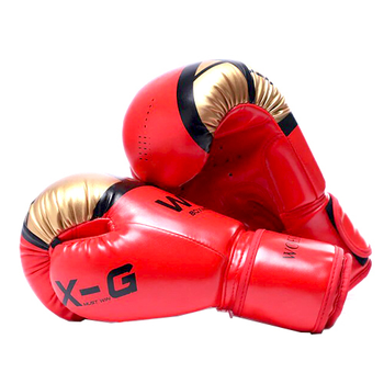 Перчатки боксерские размер 8Oz, запястье ширина 7.5 длина 18см, красно-золотые