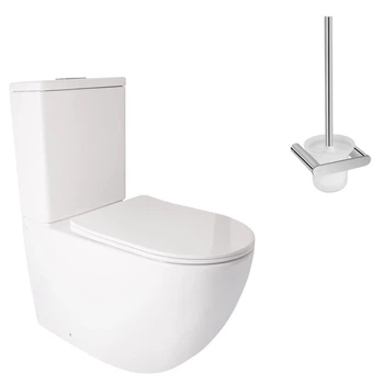 Підлоговий Унітаз Qtap Jay із сидінням Slim Duroplast 680х370х815 мм + ПОДАРУНОК Йоржик підвісний QT