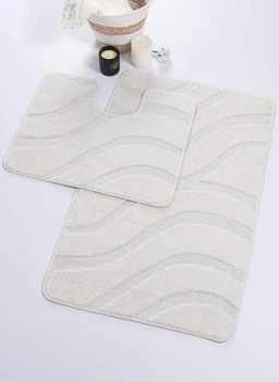 Набір килимків у ванну кімнату Confetti Symphony Pearl White 60х100 та 60х50 см Білий