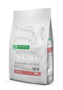 Сухий беззерновий корм Nature's Protection Superior Care White Dogs Starter All Breeds для цуценят (стартер) всіх порід з білим забарвленням шерсті 10кг