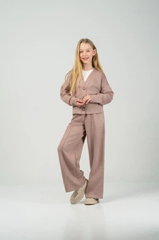 Костюм кофта штани MiChell 6535 замша бежевий 146