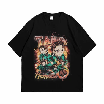Футболка с принтом Аниме Demon Slayer Tanjiro Kamado 2XL Черный Ф Ан019-Ч 2XL