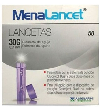 Ланцети Menarini Group Menalancet With Ultra Fine Needle 30 G 50 шт (8426521421254)