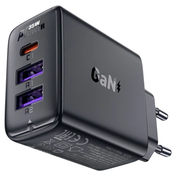Зарядний пристрій ACEFAST A57 PD35W GaN (2*USB-A+USB-C) charger Black (6974316282730)