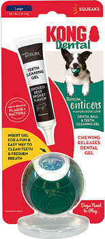 М'ячик стоматологічний + гель Tropiclean Kong Dental Ball & Teeth Cleaning Gel для собак більше 25 кг (0645095005891)