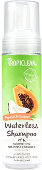Szampon dla psów Tropiclean Waterless papaya 220 ml (0645095869080)
