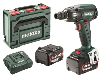 Аккумуляторный безщеточный ударный гайковерт Metabo SSW 18 LTX 400 BL 18 В 2x4 Ah Li-Power + Зарядное устройство ASC 55 + metaBOX 145 (602205500)
