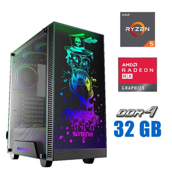 Игровой ПК Tower / AMD Ryzen 5 7500F (6 (12) ядер по 3.7 - 5.0 GHz) / 32 GB DDR5 / 1000 GB SSD M.2 / AMD Radeon RX 7600, 8 GB GDDR6, 128-bit / 700W