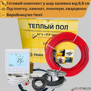 Теплый пол комплект in-therm ECO PDSV20 270 Вт 1,3м² - 2,2м² + Wi-Fi терморегулятор. Тёплый пол в стяжку