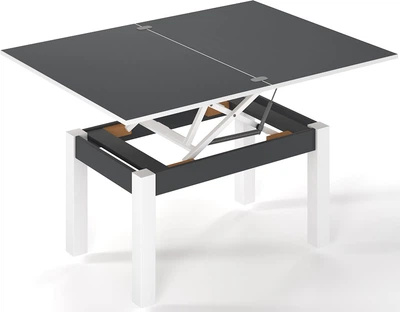 Стол-трансформер Art In Head B-Fly Glass 900x510x600 Графит/Белые ноги/Графитовое стекло (TB10070700112)