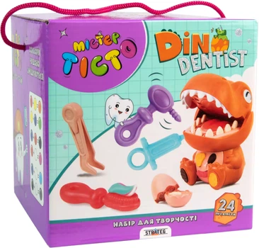 Набір для творчості Strateg Містер тісто Dino Dentist українською мовою (41020)(4823113864347)