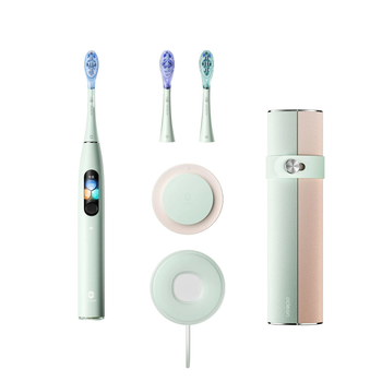 Умная зубная электрощетка Oclean X Ultra Set (с дисплеем OLED) бело зеленая