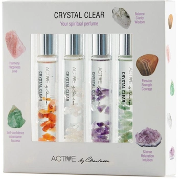 Zestaw miniatur olejków perfumowanych damskich Active By Charlotte Crystal Clear 4 x 10 ml (5711914167585)