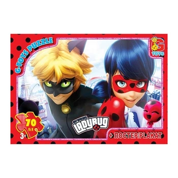 Пазл детский "Леди Баг" G-Toys LB1006, 70 элементов