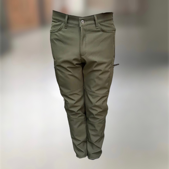 Штани зимові тактичні софтшелл флісові, розмір XL, Олива, утеплені штани для військових