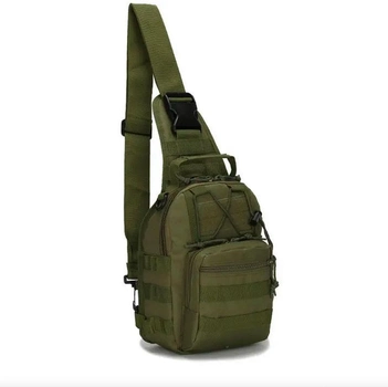 Армійська сумка-рюкзак Хакі Зелена через плече для військових