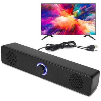 Саундбар 4D объемный звук с Bluetooth для ПК и ноутбуков Coomaer 350TS Черный