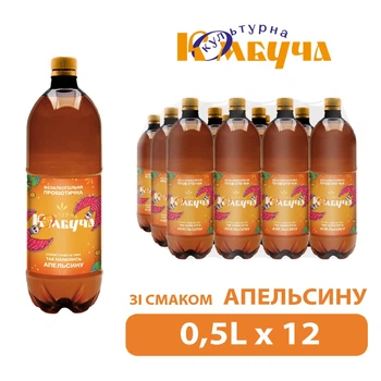 Комбуча Культурна Апельсин 0,5л х 12 пляшок