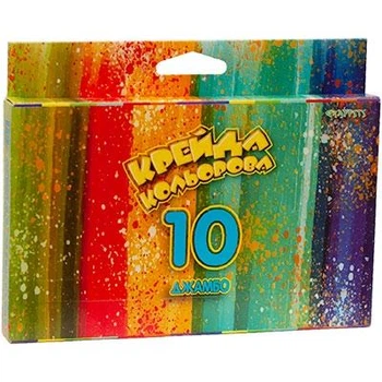 Мел цветной 10 цветов, 16*16*100, мягкий Jumbo