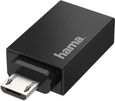 Adapter Hama OTG Micro USB — USB 2.0 Czarny (00200307)