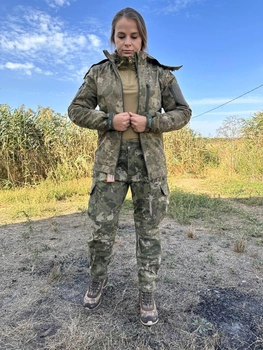 Куртка тактична весняна камуфляж Жіноча COMBAT Soft-Shell камуфляж ЗСУ S