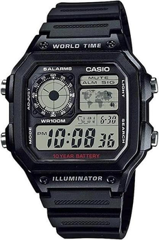 Часы мужские цифровые Casio AE-1200WH-1A ( AE-1200WH-1AVСF, AE-1200WH-1AVEF)