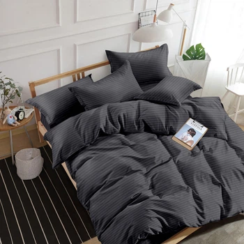 Комплект постільної білизни SoundSleep 113129 Сімейний сатин страйп сiрий