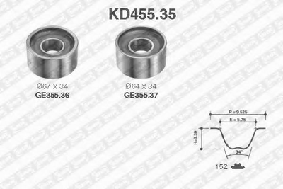 KD455.35 NTN-SNR - Ремкомплект ременя ГРМ NTN (KD45535)