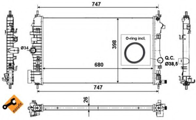 Радіатор, система охолодження двигуна NRF 53776 NRF (53776)