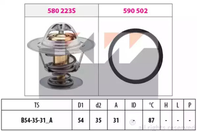 580 278 KW Термостат (аналог EPS 1.880.278/Facet 7.8278 ) KW (580278)