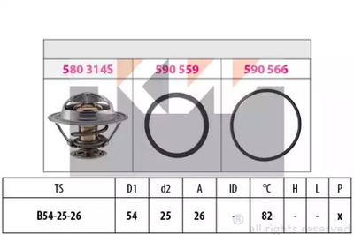580 314 KW Термостат (аналог EPS 1.880.314/Facet 7.8314 ) KW (580314)