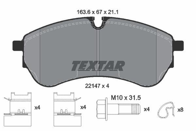 Комплект тормозных накладок, дисковый тормоз TEXTAR2214701 Textar (2214701)