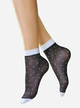 Шкарпетки в горох Lores 20 den Pois one size білий
