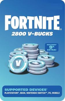Карта пополнения Fortnite 2800 V-Bucks | Фортнайт 2800 В-Баксов (код)