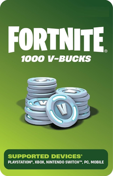Карта пополнения Fortnite 1000 V-Bucks | Фортнайт 1000 В-Баксов (код)