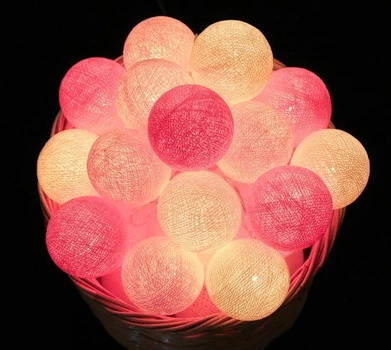 Гирлянда тайские шарики-фонарики CBL Bright Pink 20 шт от батареек, 2.5 м